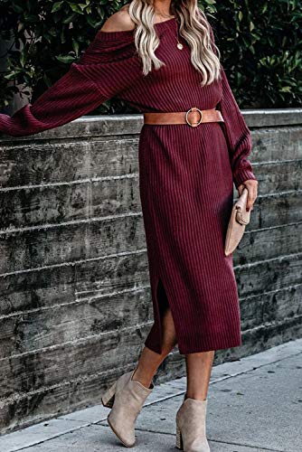 Casual Sweater Midi Dress ...